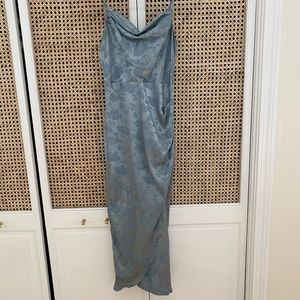 Lulus blue satin midi dress